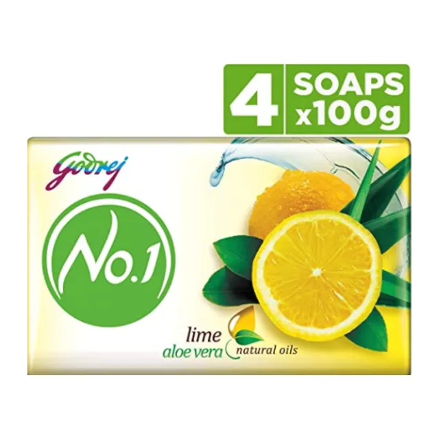 Godrej No.1 Bathing Soap – Lime & Aloe Vera, 100g (Pack of 5)