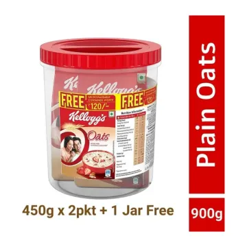 Kellogg's Oats 1kg Pack of (500g and 500g )Free Jar