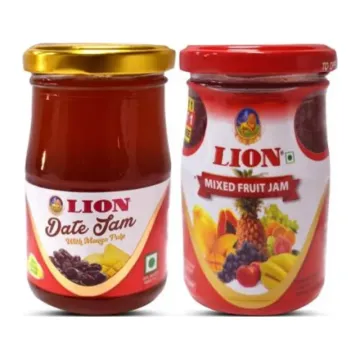 Lion Mixed Fruit Jam and Date Jam with Mango Pulp 250g + 250grm (Pack of 2)