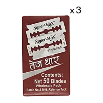 Vidyut Supermax Stainless Blades, Silver (Pack of 3)