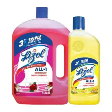 Lizol Disinfectant Surface Cleaner All in 1 Free Dettol Energize Hygiene Body Wash 2L